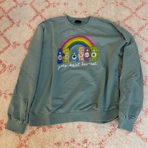Megayacht Yves Saint Laurent Blue Crewneck with Colorful Graphic